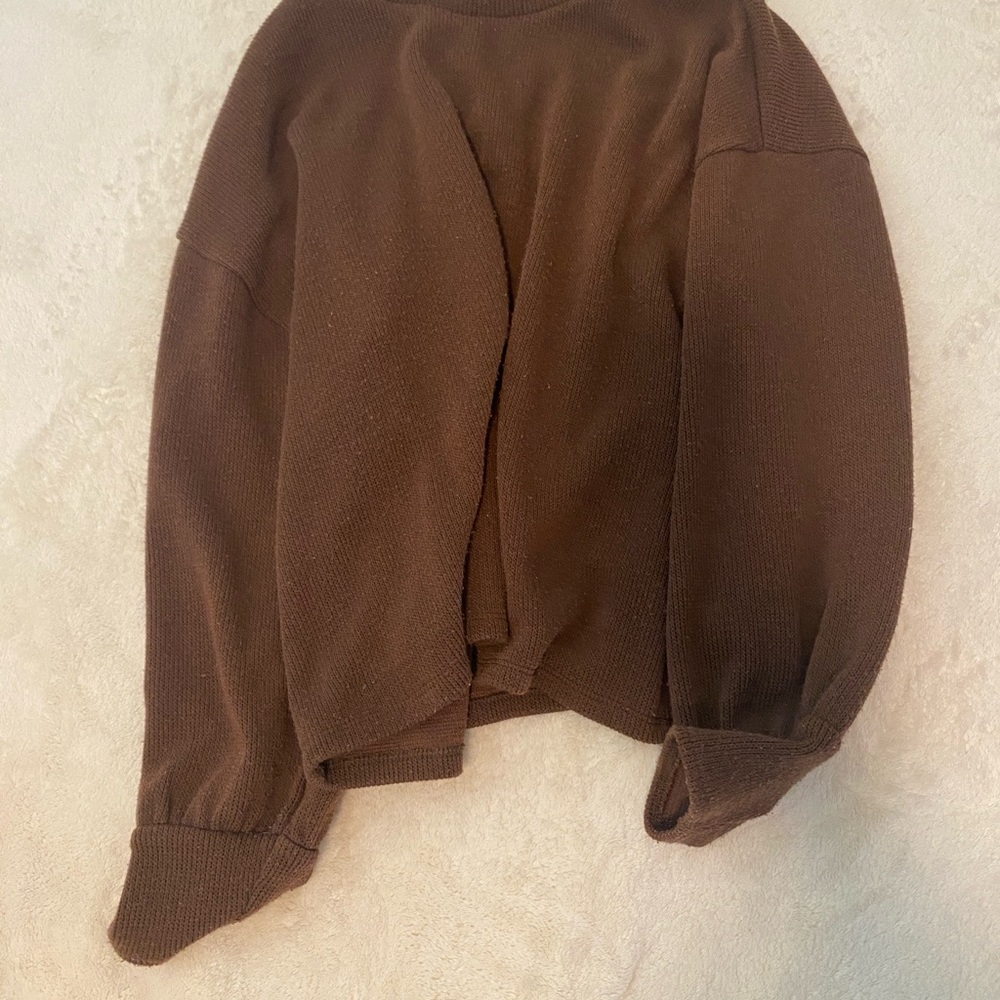 Madewell Brown Crew Neck Sweater Classic Knit